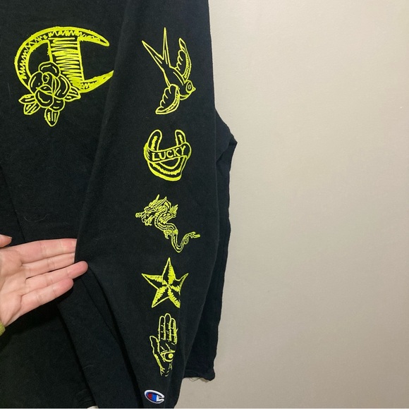 Champion Black Longsleeve Size XL Mens Oversized Fit - Picture 6 of 7